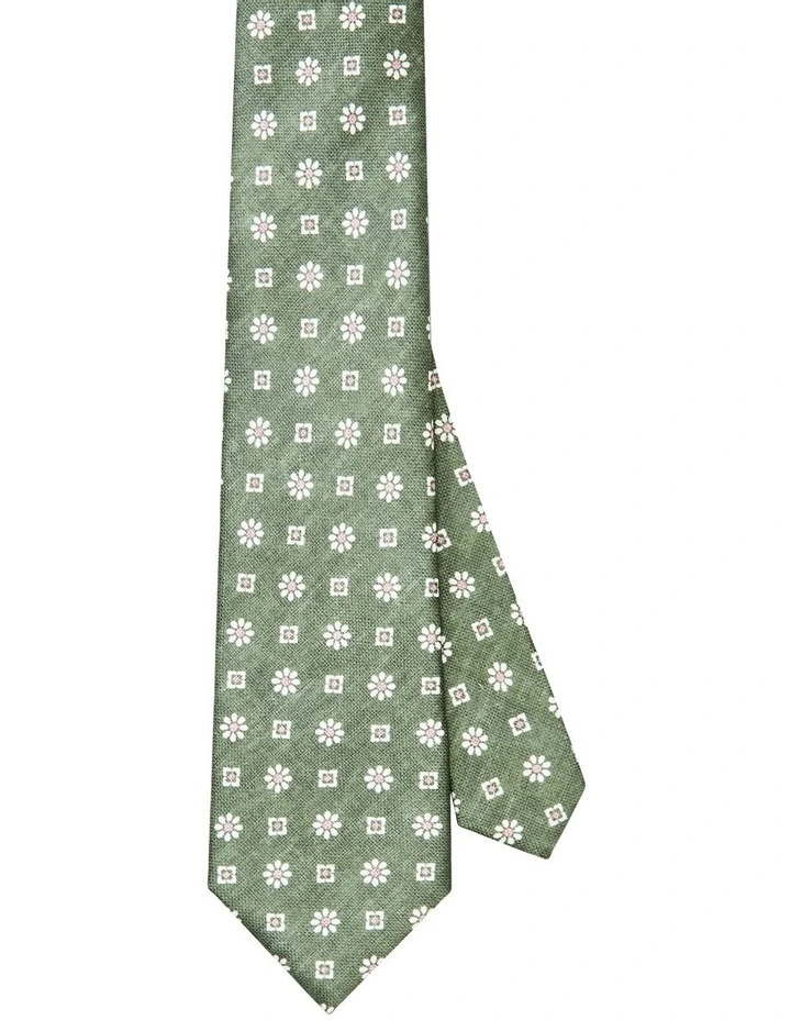 Floral Tie in Green