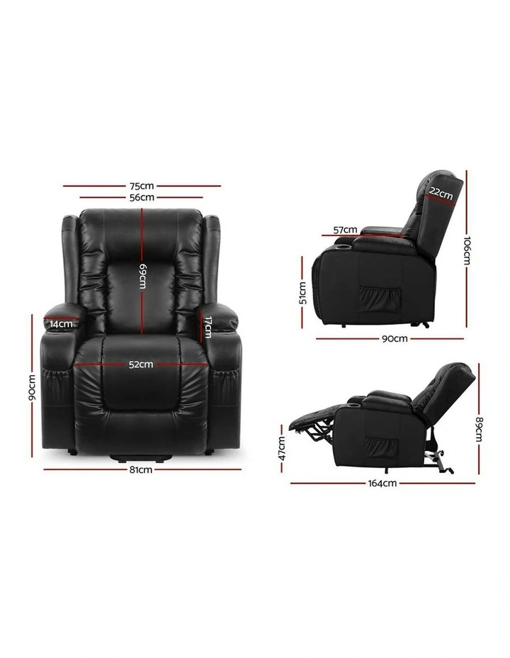 Electric Massage Recliner Chair in Black