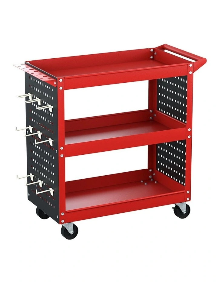 3-Tier Tool Cart in Red