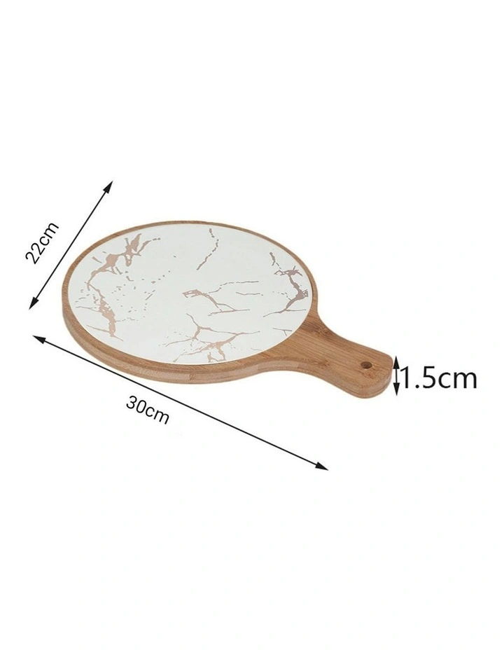 Circle Wooden Serving Tray 30cm in White