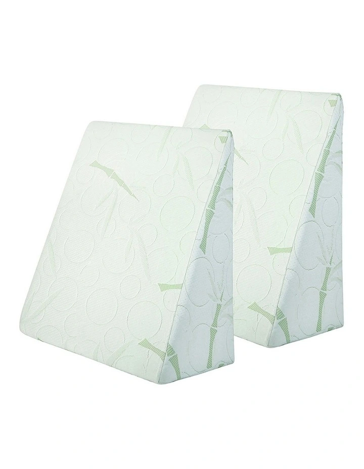 Bamboo Wedge Pillow Twin Pack in Green
