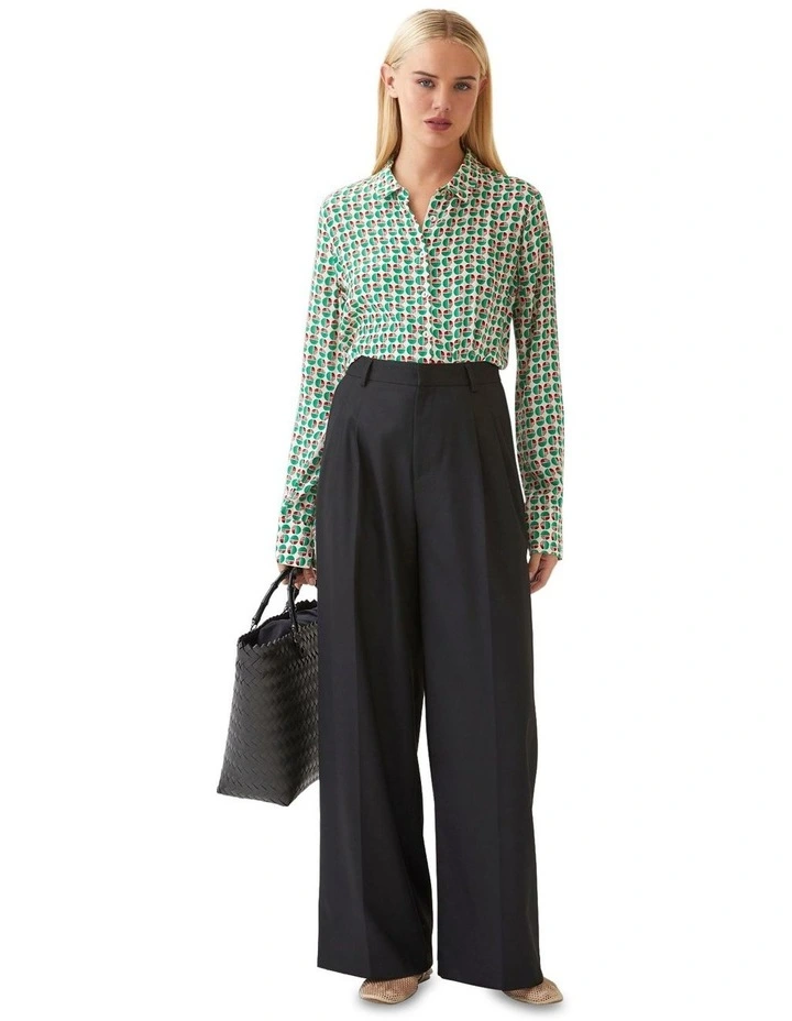 Poppy Printed Blouse in Green