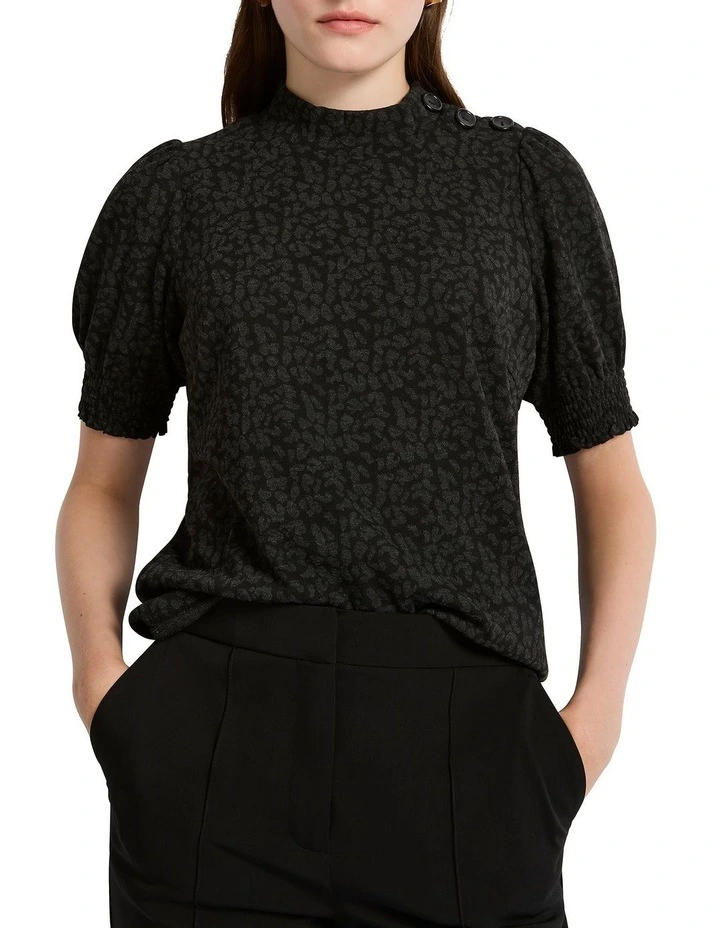 Alice Mock Neck Top in Black
