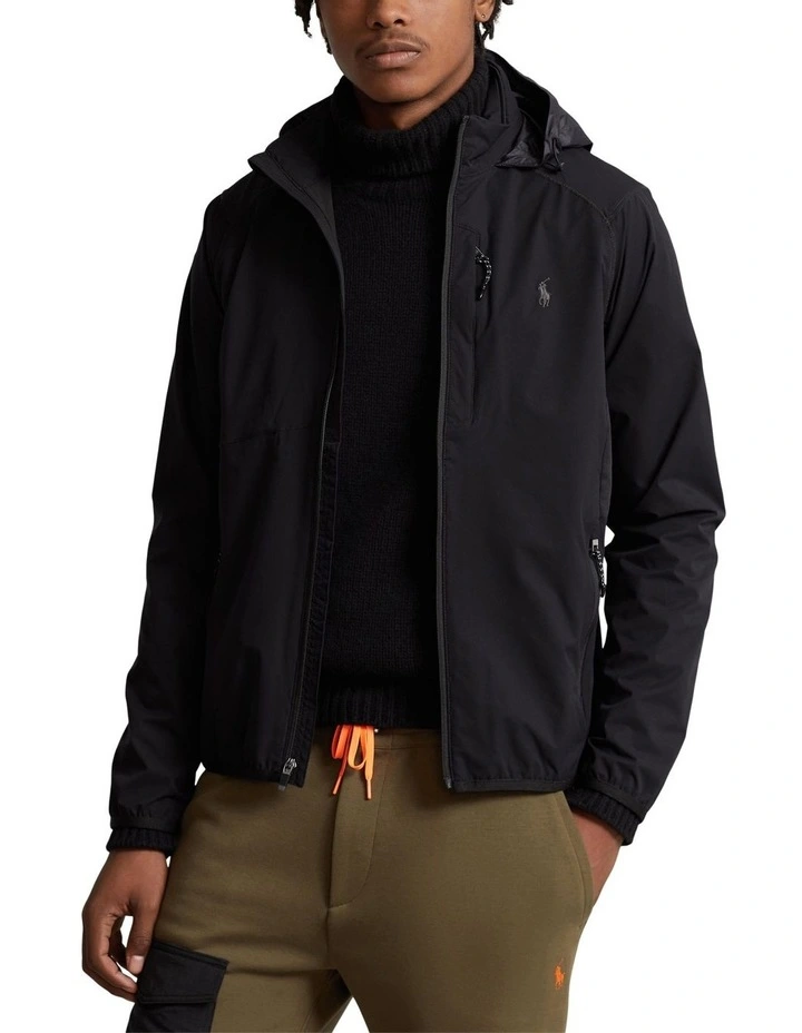 Packable Hooded Jacket in Black