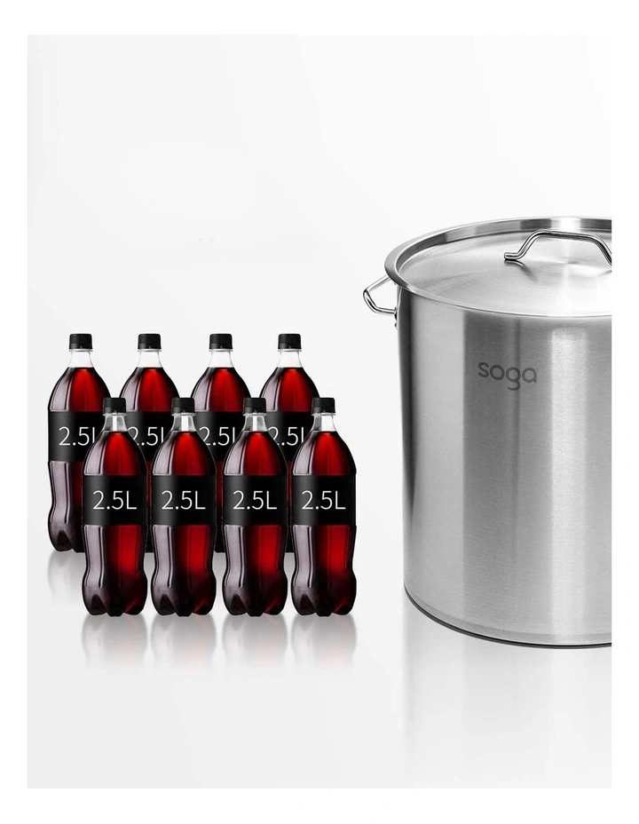 Top Grade Thick Stainless Steel 21L Stock Pot 18/10 in Silver