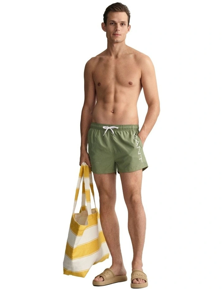Lightweight Logo Swim Short in Kalamata Green