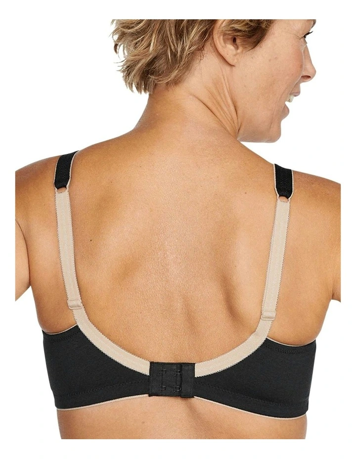 Wellness Double Contour Soft Bra in Black/Light Beige