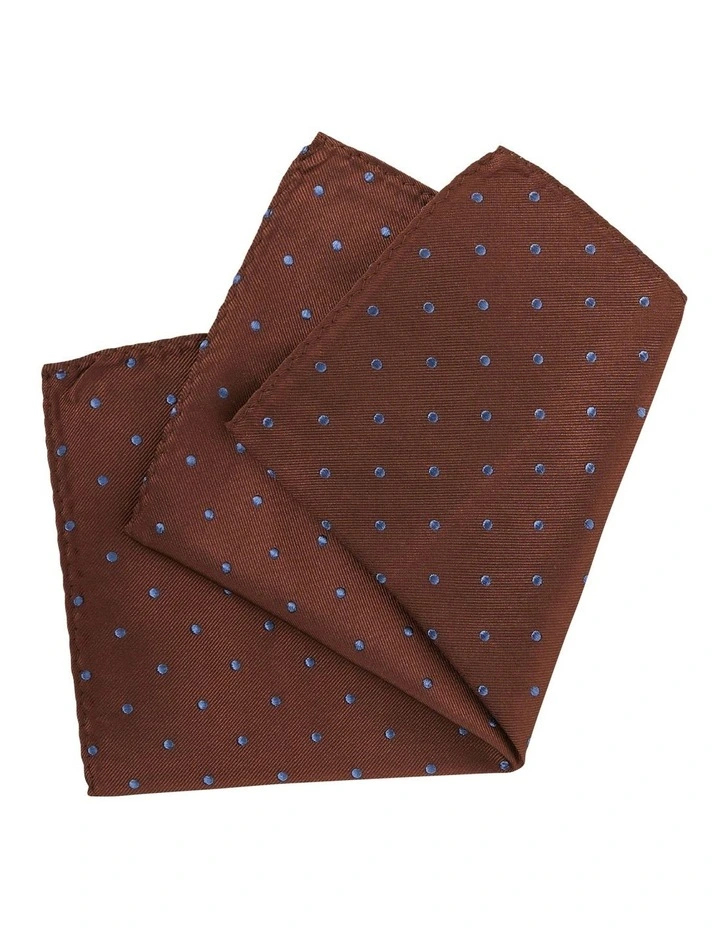 Dotted Pocket Square Brown