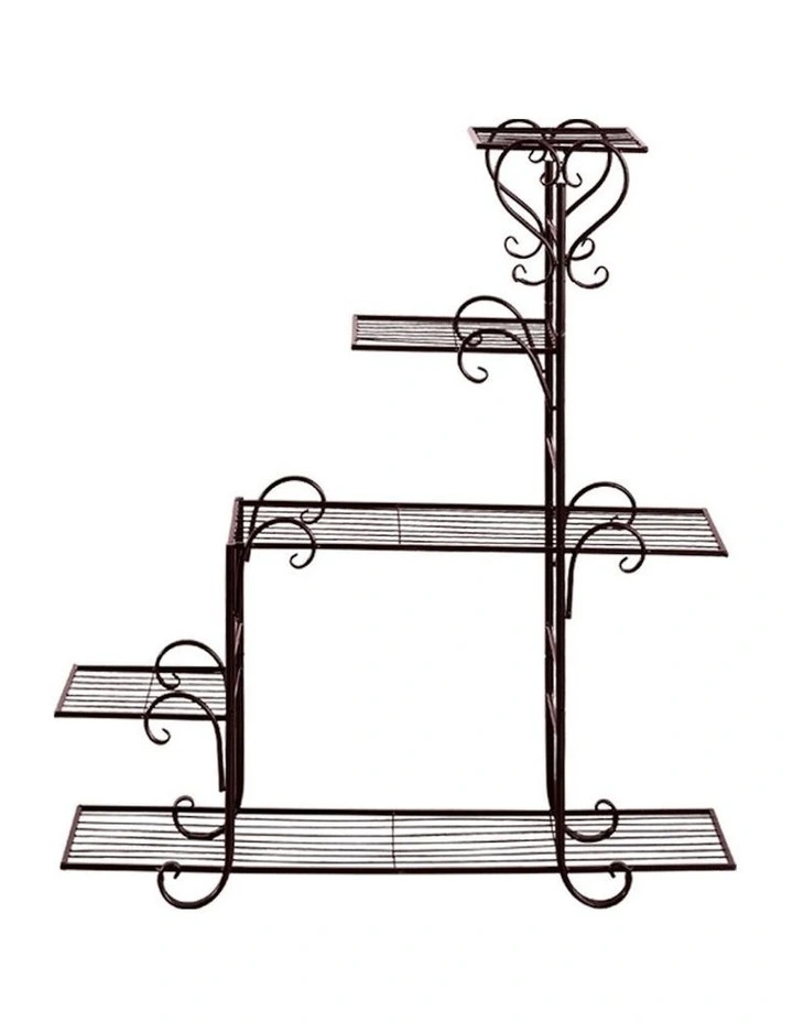 Metal Corner Plant Stand in Bronze