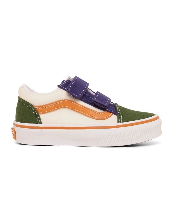 Old School V Twill Youth Sneakers in Light Blue