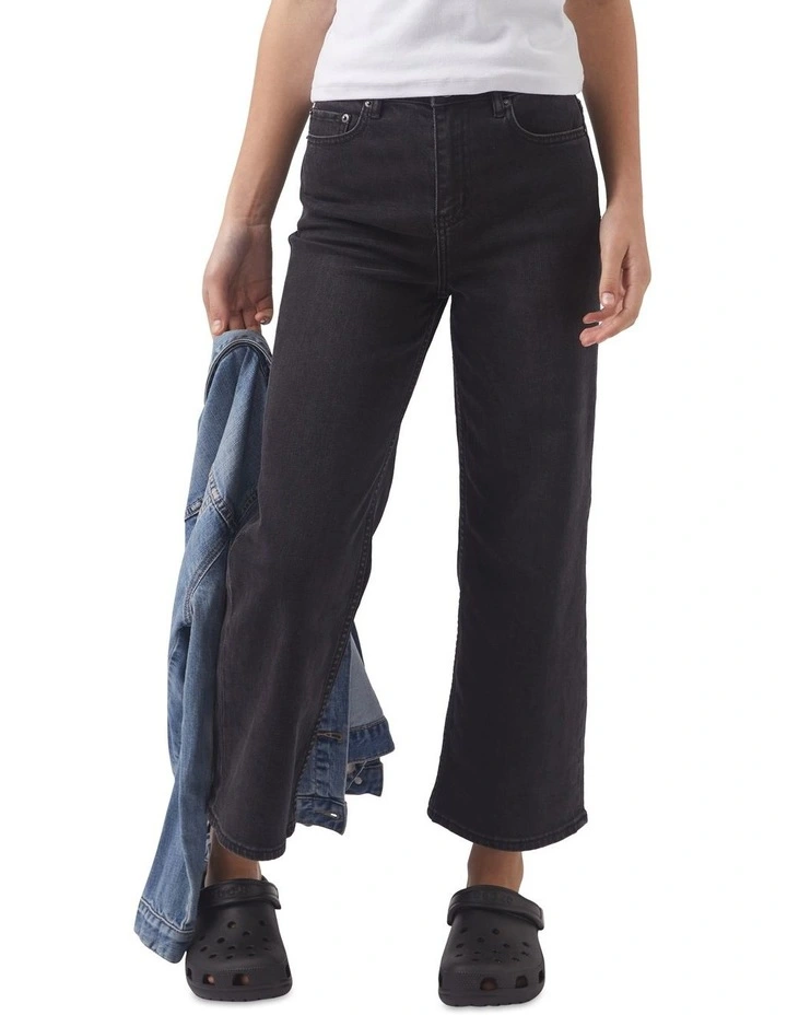 Hailey Wide Leg Jean in Black