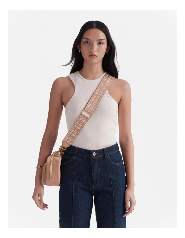 Mim Duo Webbing Bag Strap in Almond