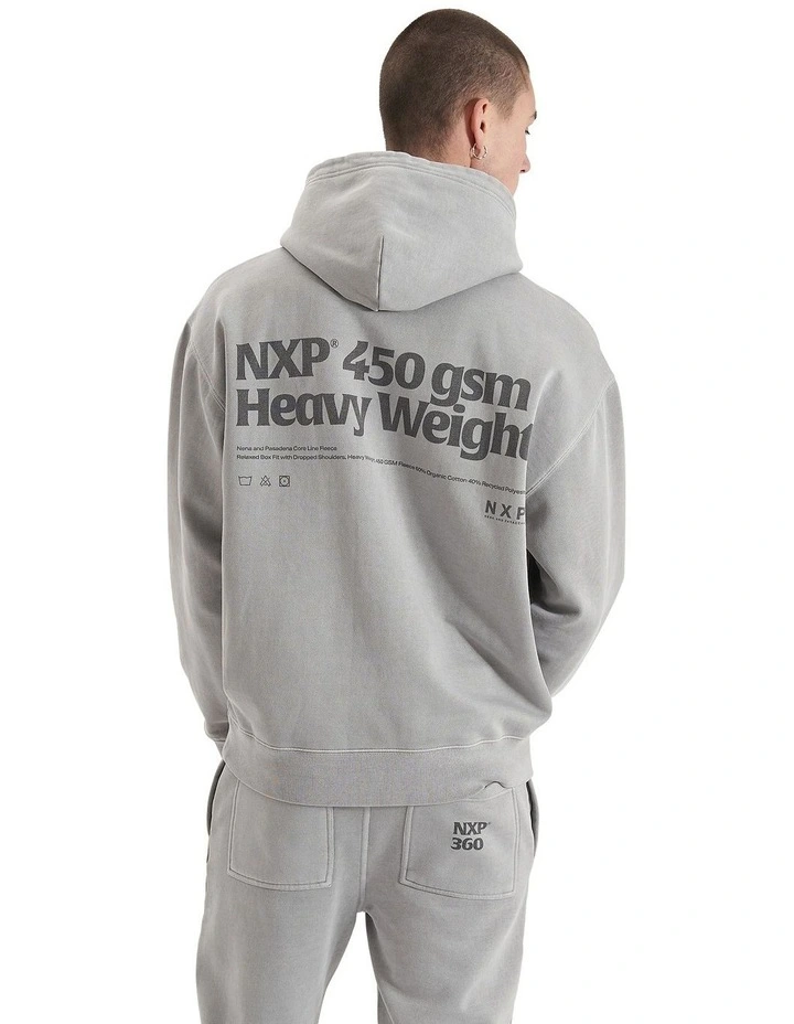 Core Line Heavy Box Fit Hooded Sweater in Grey