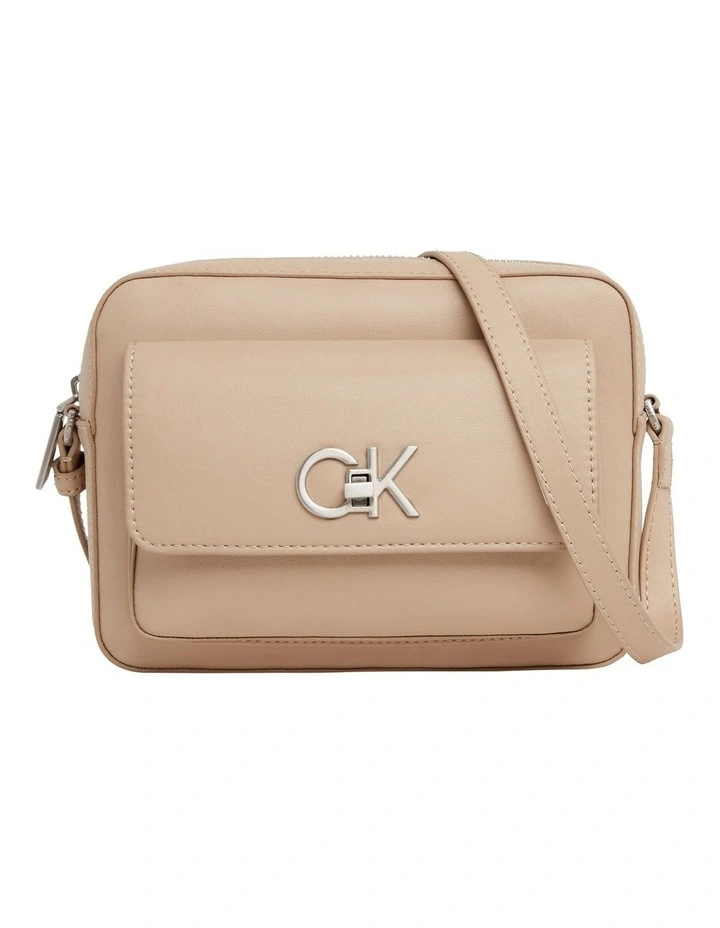 Re-Lock Camera With Flap Crossbody Bag in Brown