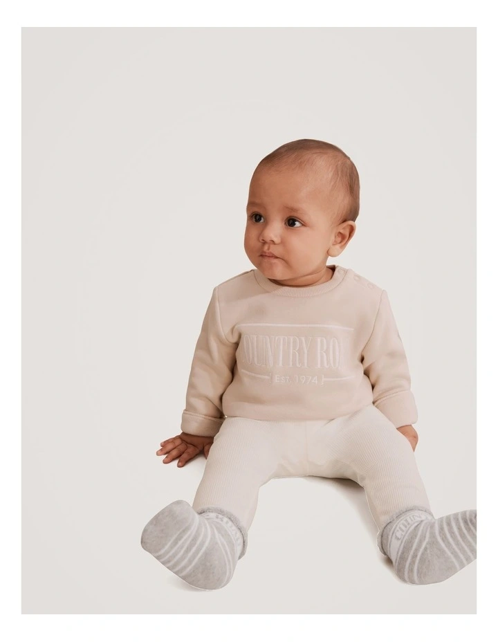Organically Grown Cotton Solid Rib Legging in Marshmallow
