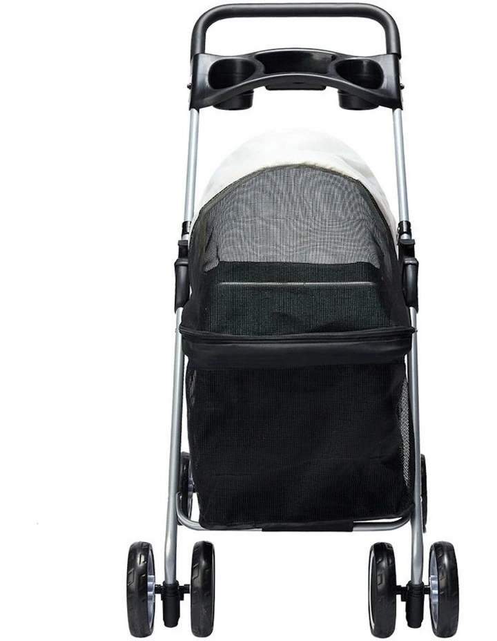 Large Pet Stroller 4 Wheels Pram in White