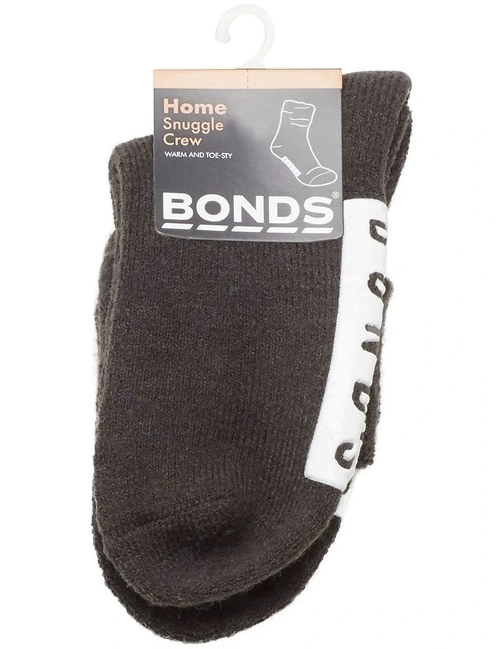 Snuggle Crew Socks 1 Pack in Black