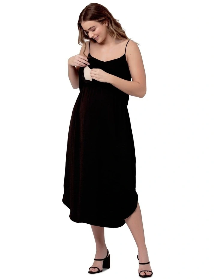 Nursing Slip Dress in Black