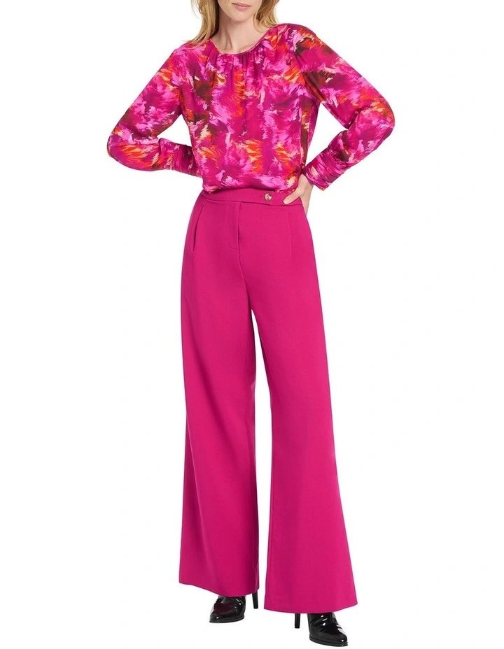 Romi Silk Blouse in Magenta Multi