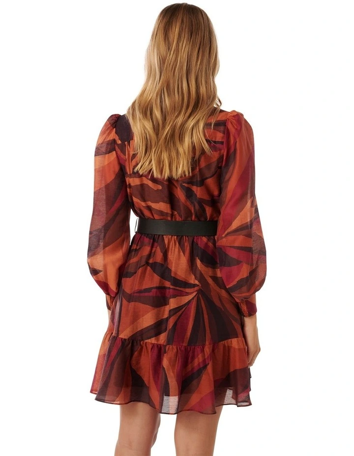 Hollie Blouson Sleeve Mini Dress in Multi