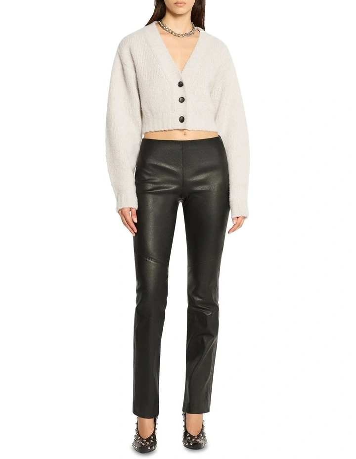 Yves Leather Leggings in Black