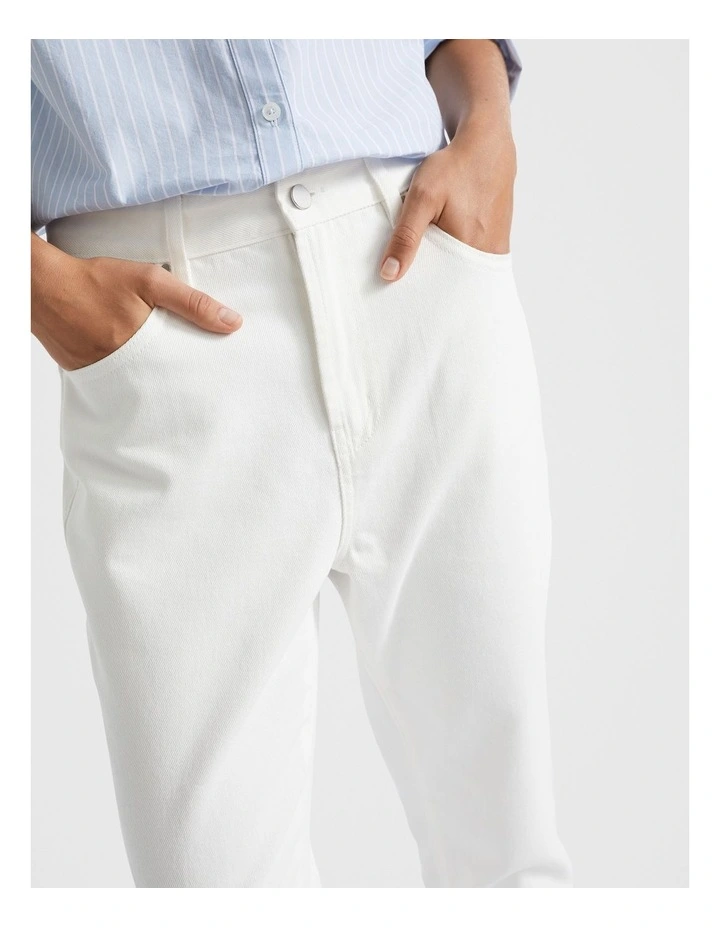 Core Cotton Slim Leg Jeans in Cream