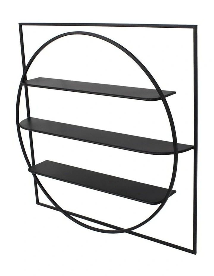Storage Metal Wall Hanging 3-Shelf in Black