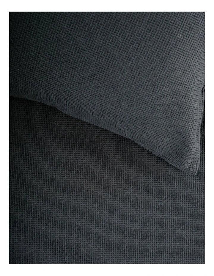 Micro Waffle Quilt Cover Set in Charcoal
