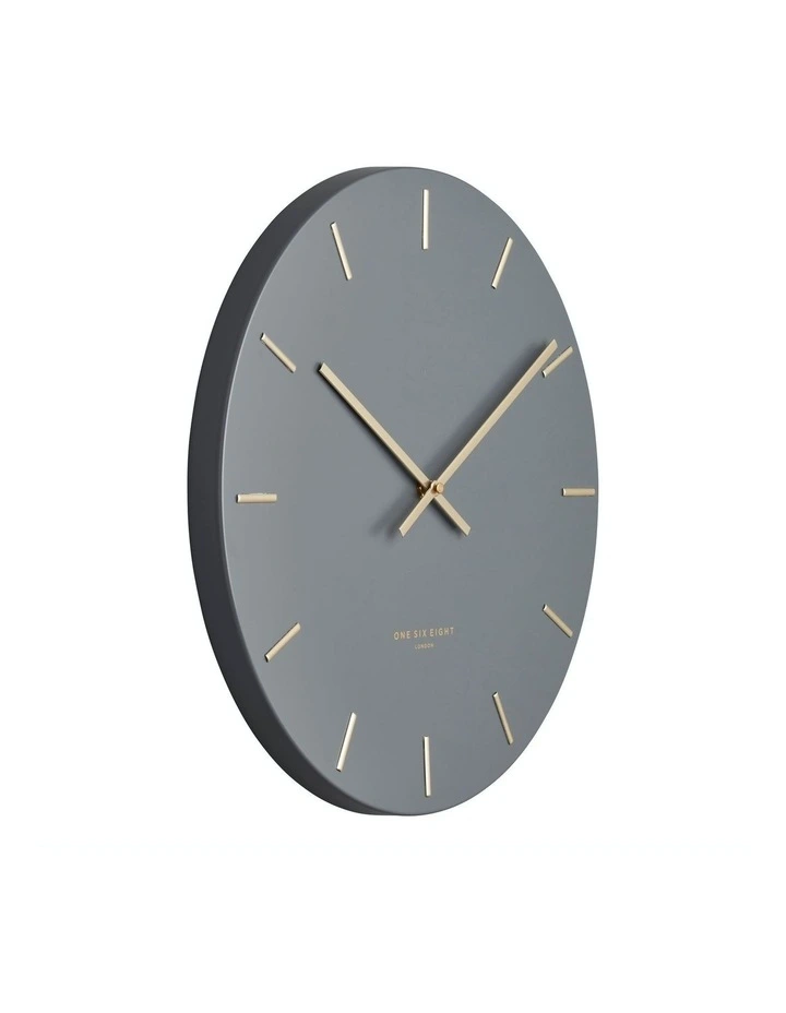 Luca Silent Wall Clock 60cm in Charcoal