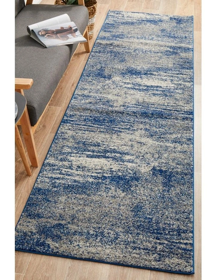 Mirage Casandra Dunescape Modern Runner Rug in Blue Grey