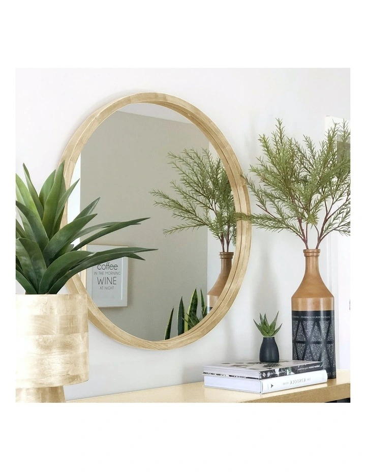 Tina 60cm Light Solid Wood Mirror