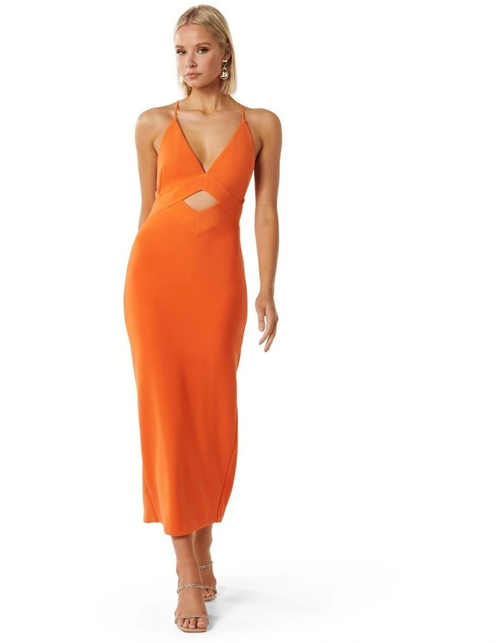 Frida Cutout Bodycon Dress in Orange