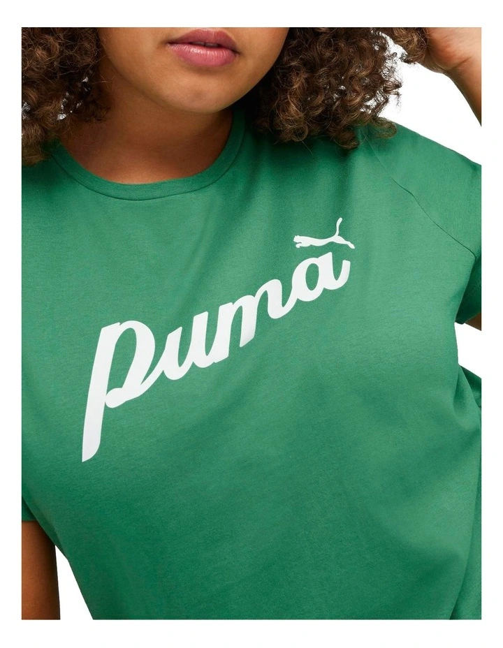 Script Tee in Green