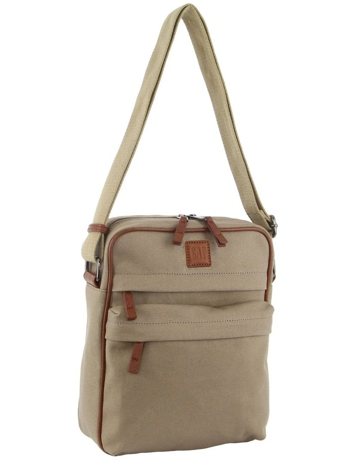 Canvas Travel Cross-Body Bag in Khaki