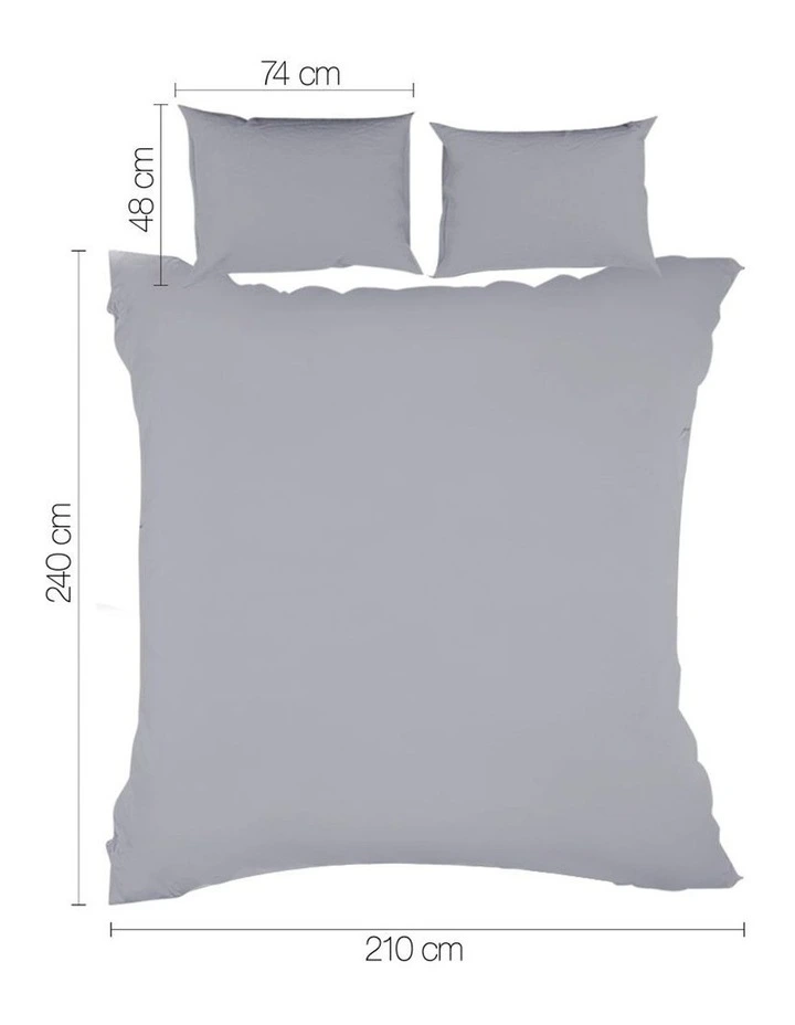 King Classic Quilt Cover Set in Grey