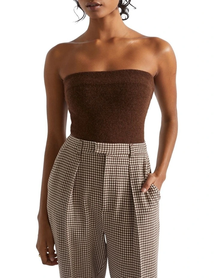 Cosy Knit Bustier in Brown