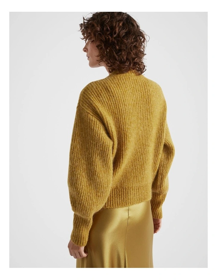 Wool Blend Cardigan in Honey Gold Marle