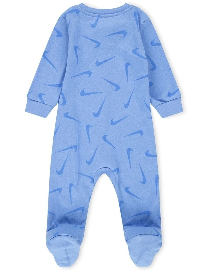 Swooshfetti Footed Coverall in Blue