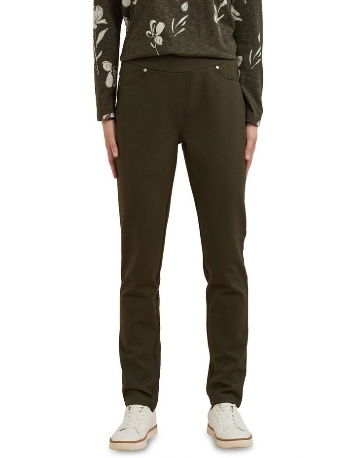 Pull On Super Stretch Pant in Figleaf