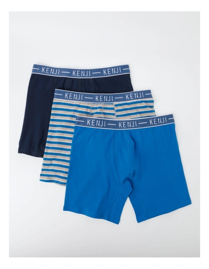 3 Pack Long Leg Stripe Trunks in Sunset Cliff