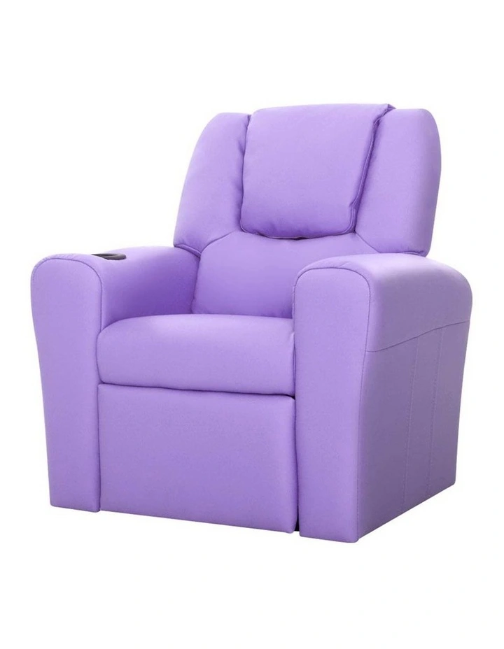 Kids Recliner Chair Sofa Lounge Couch Children Armchair PU Leather in Purple