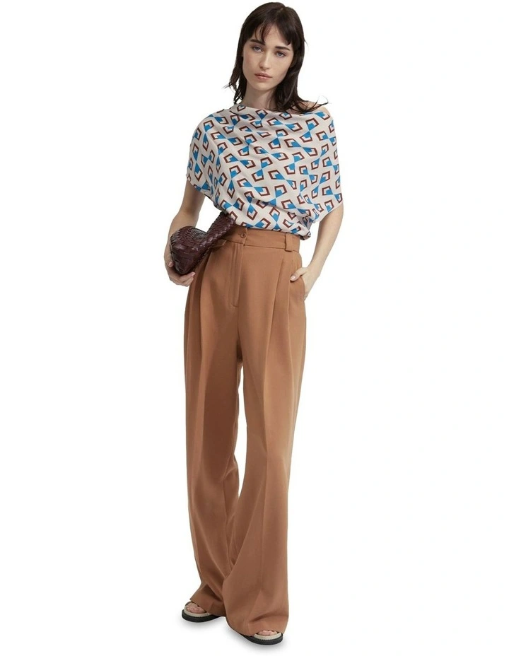 Samara Geo Print Top in Nude/Blue