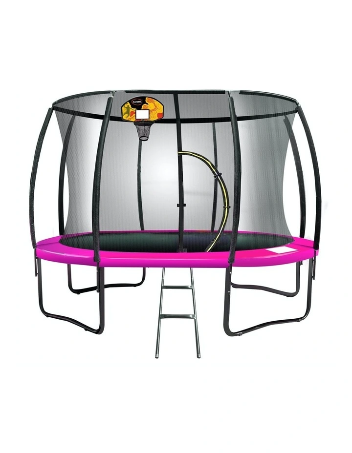 Trampoline 8 ft Kahuna with Basketball set Pink