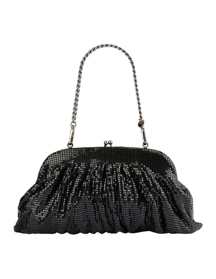 Jaz Metal Mesh Clutch in Black