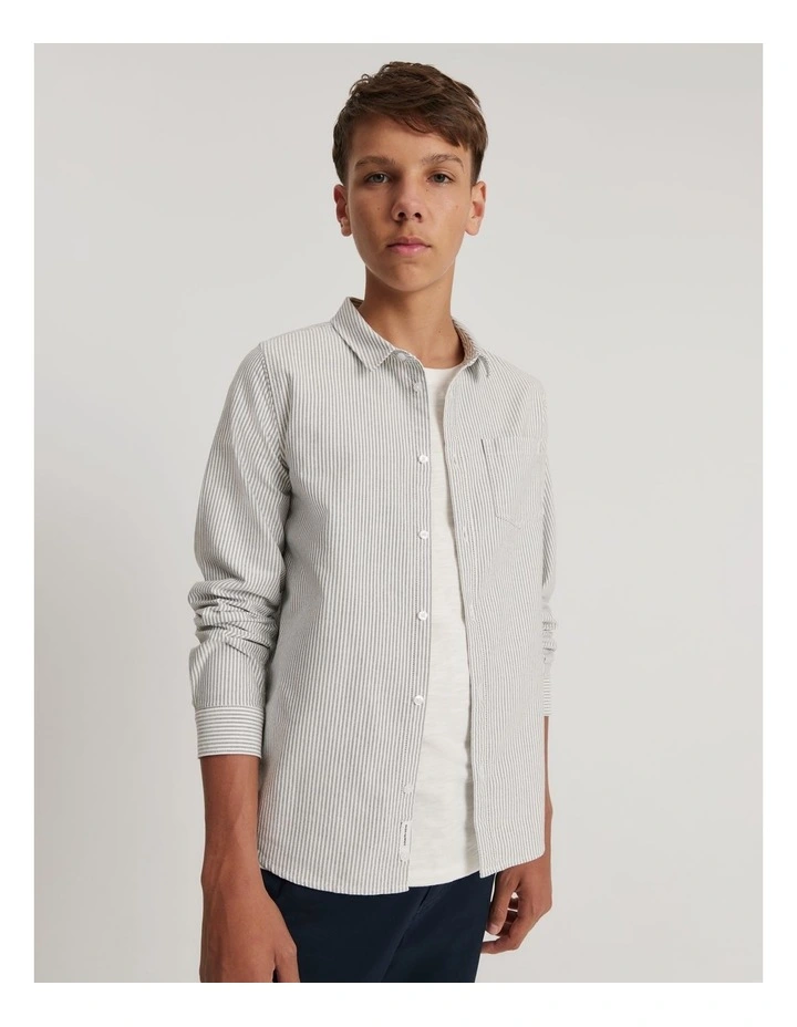 Oxford Shirt in Navy Stripe
