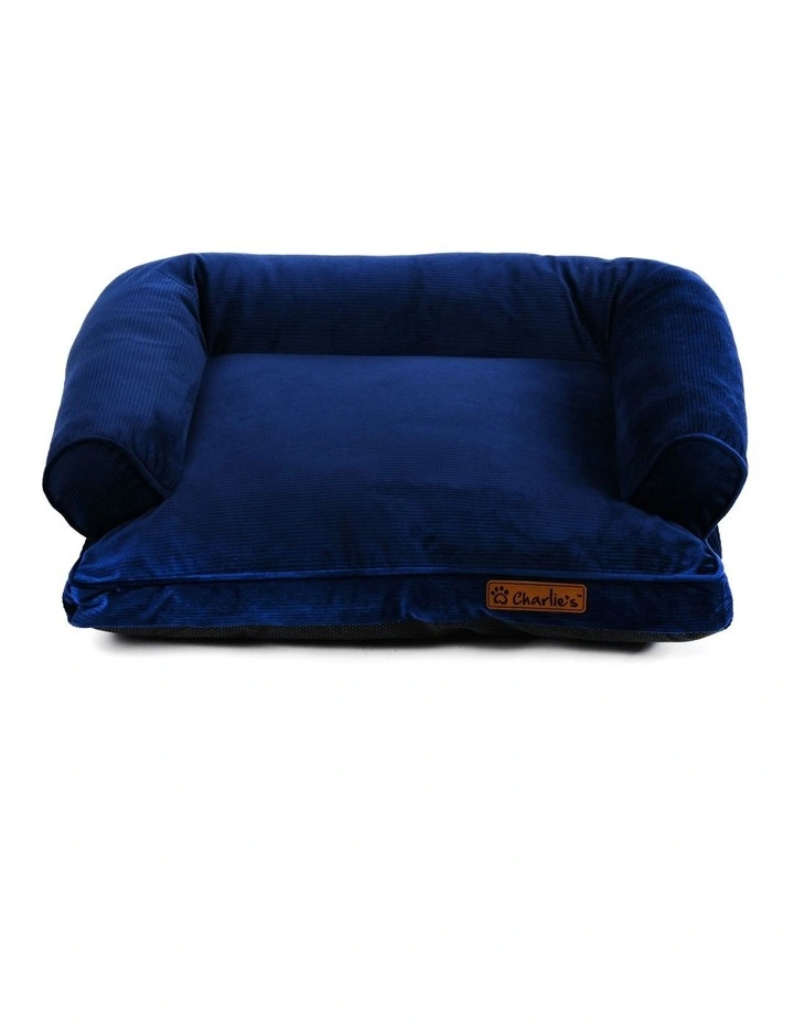 Corduroy Dog Sofa Bed in Navy