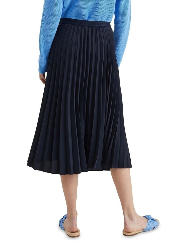 Pleated Midi Skirt in Blue