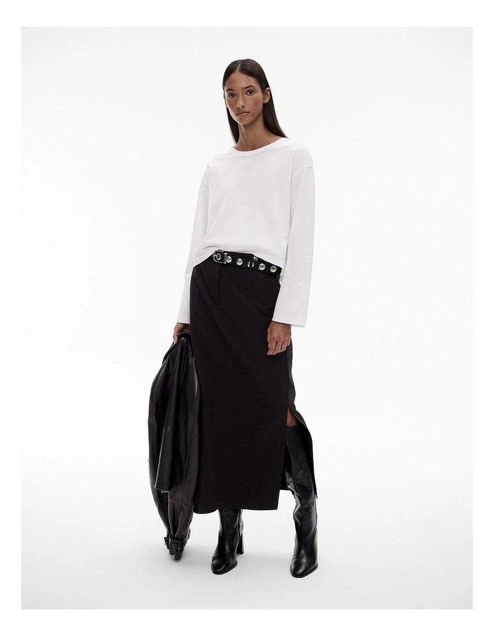 Cotton Drop Shoulder Top in Pure White