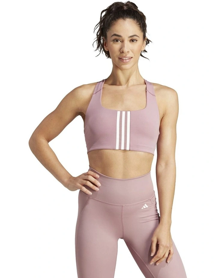 Powerimpact Training Medium Support Bra in Wonder Orchid/White