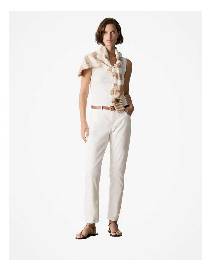 Australian Cotton Blend Boyfriend Jean in White